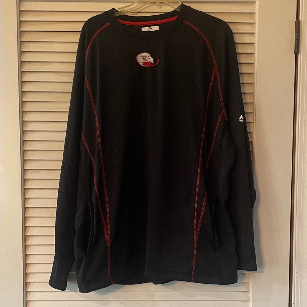 Majestic Black Long Sleeve Shirt with Red Accents